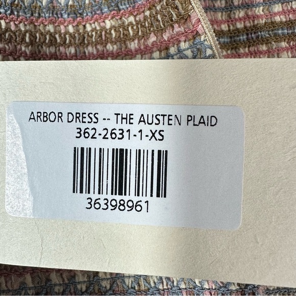 DÔEN Midi Plaid Arbor Smocked Midi Dress Size XS - Picture 10 of 15